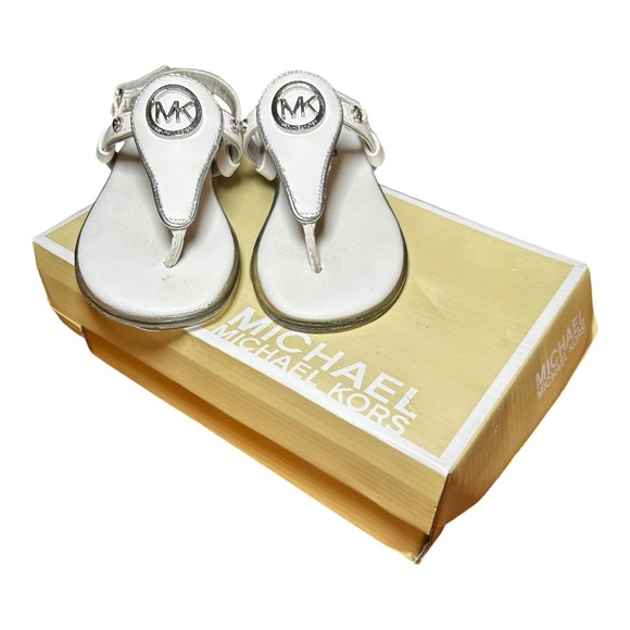 SOLD Girls MK Michael Kors Sandals, White, Size 8, Like new condition - Picture 3 of 4